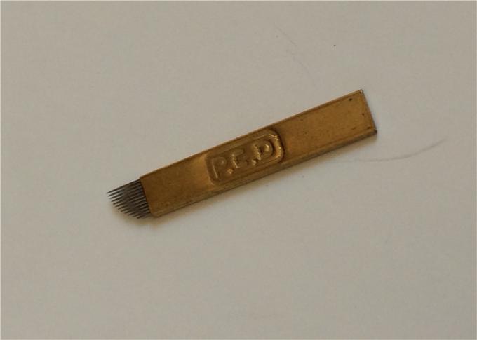 메이크업 문신 Microblading 영원한 바늘 황금 PCD 12 핀 문신 잎 0