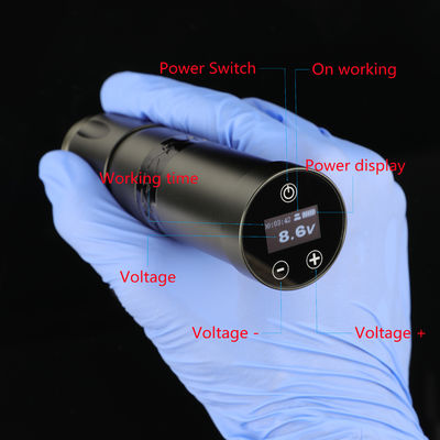 스테인레스 스틸 1800mAh NARW 무선 문신 기계 1-OLED 디스플레이 터치 스크린 배터리 회전 문신 총 RCA 전력으로 문신 펜 협력 업체
