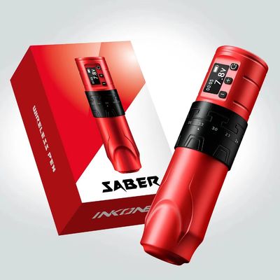 1500mAh 무선 문신 총 INKONE SABER 무심각 문신 머신 펜 강력 모터 장거리 4.2mm 항공기 알루미늄 협력 업체