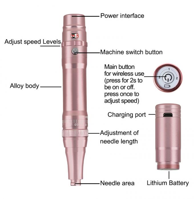 0-3.5mm 바늘 튀김과 무선 디자인으로 전문 배터리 눈꺼풀 문신 기계 2