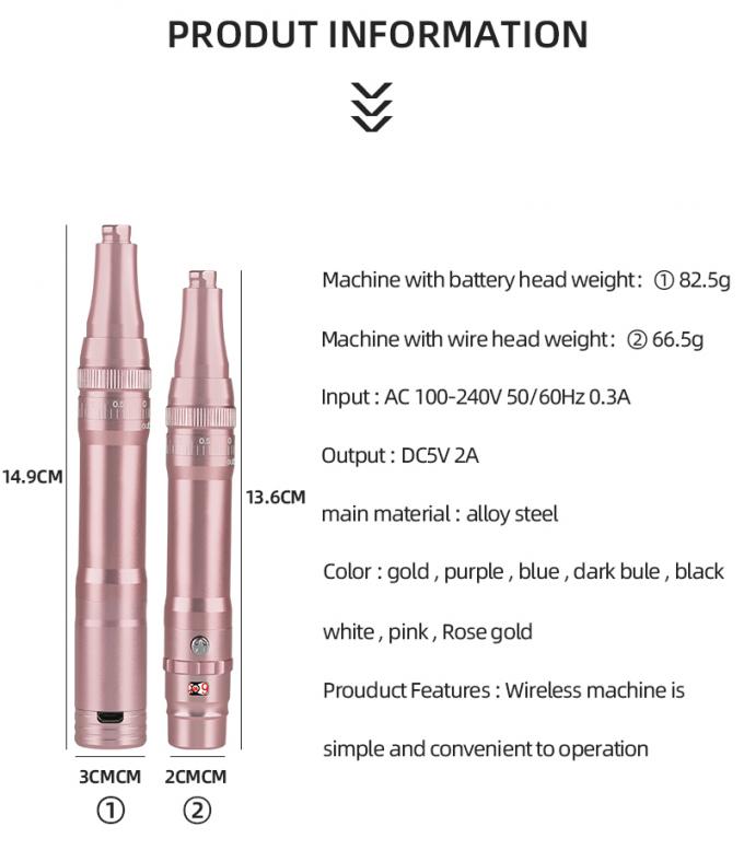 0-3.5mm 바늘 튀김과 무선 디자인으로 전문 배터리 눈꺼풀 문신 기계 1