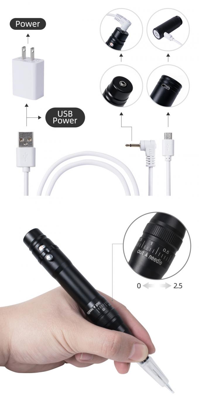 0-3.5mm 바늘 튀김과 무선 디자인으로 전문 배터리 눈꺼풀 문신 기계 4