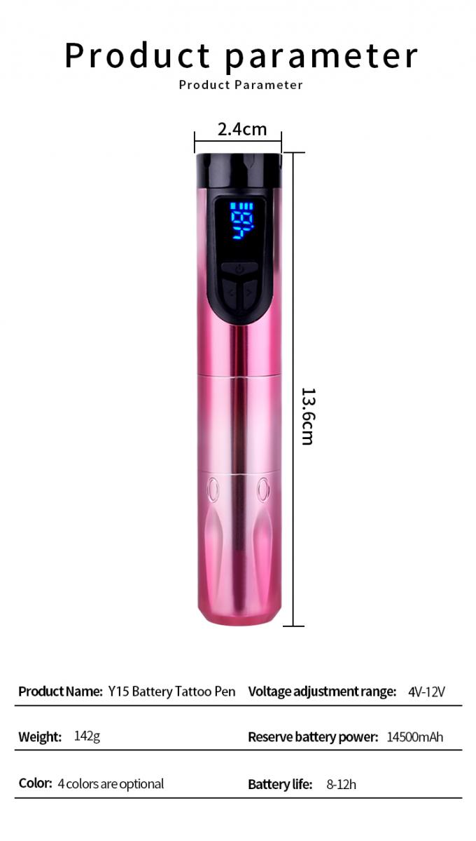 14500mAh 리저브 배터리 전력 무선 문신 기계 LCD 디스플레이와 교체 가능한 배터리 항공기 알루미늄 디자인 6