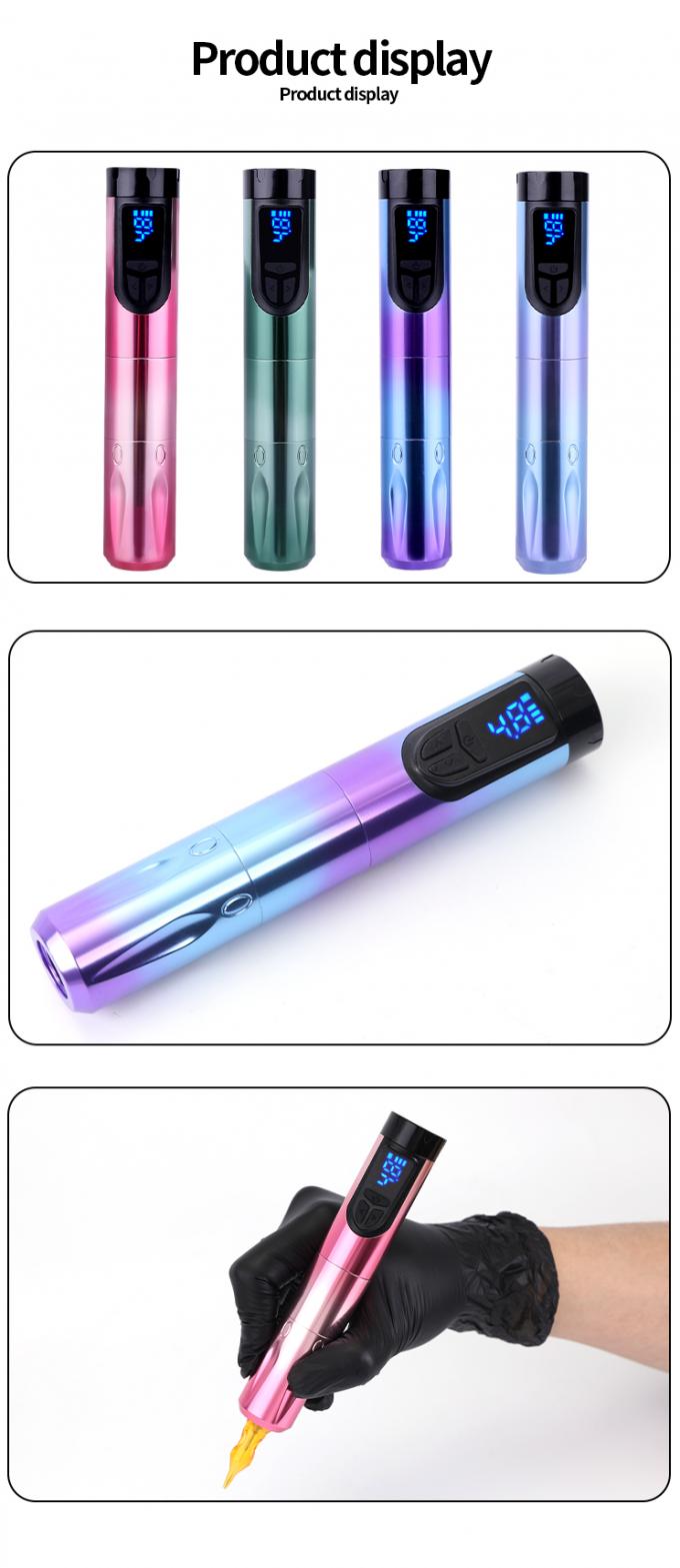 14500mAh 리저브 배터리 전력 무선 문신 기계 LCD 디스플레이와 교체 가능한 배터리 항공기 알루미늄 디자인 7