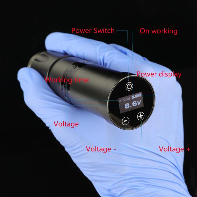 스테인레스 스틸 1800mAh NARW 무선 문신 기계 1-OLED 디스플레이 터치 스크린 배터리 회전 문신 총 RCA 전력으로 문신 펜 2
