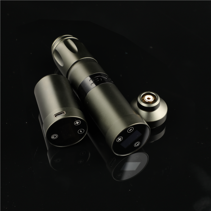 스테인레스 스틸 1800mAh NARW 무선 문신 기계 1-OLED 디스플레이 터치 스크린 배터리 회전 문신 총 RCA 전력으로 문신 펜 7