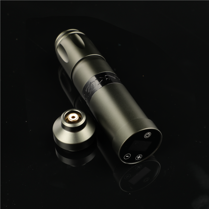 스테인레스 스틸 1800mAh NARW 무선 문신 기계 1-OLED 디스플레이 터치 스크린 배터리 회전 문신 총 RCA 전력으로 문신 펜 8
