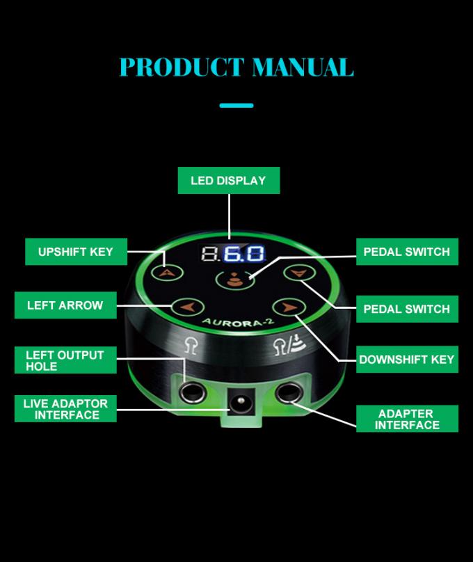 업그레이드 디지털 LCD 디스플레이 터치 스크린 미니 오로라 II 문신 전원 공급 388g 문신 기계에 대한 패키지 무게 7