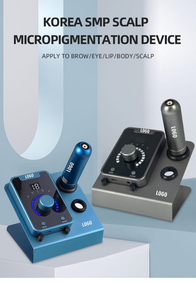 전기 총형 SMP 머리의 미세 색소화 장치 영구 화장과 스위스 모터 문신 기계 검은 파란색 0