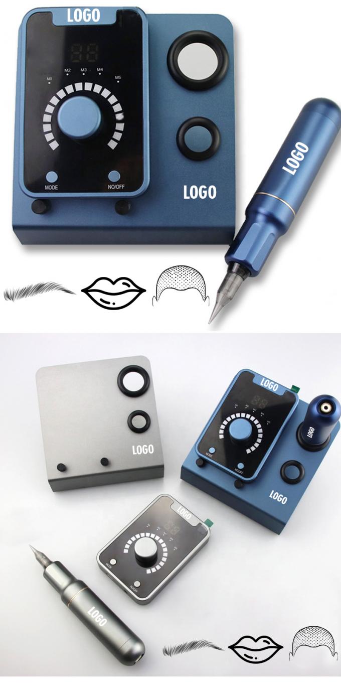 전기 총형 SMP 머리의 미세 색소화 장치 영구 화장과 스위스 모터 문신 기계 검은 파란색 8