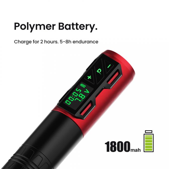 디지털 회전식 배터리 코어리스 문신 총 문신 펜 1800 Mah 무선 문신 기계 8